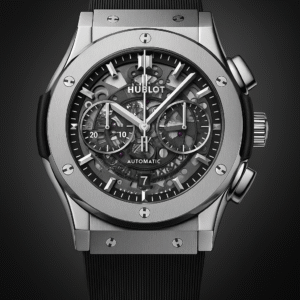⌚ hublot aerofusion inspired watch – titanium style case | black rubber strap
